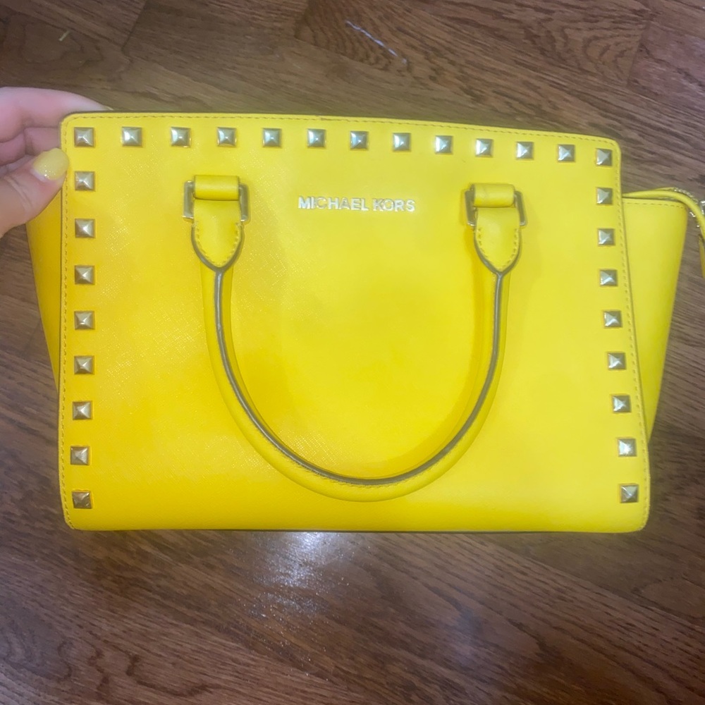 Micheal Kors yellow studded purse